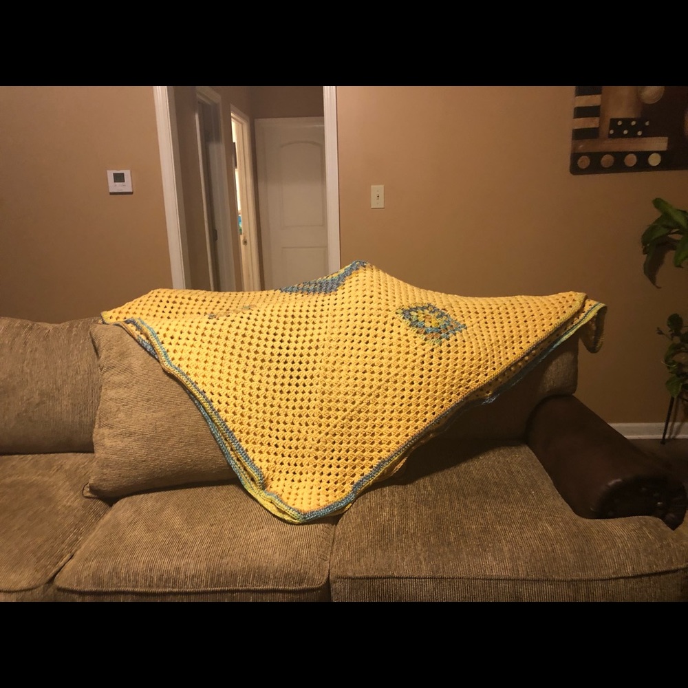Hand crochet afghan
